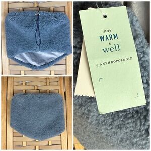 Anthropologie Slate Blue Fleece Wrap